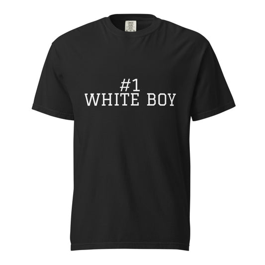 #1 WHITE BOY Black front mockup