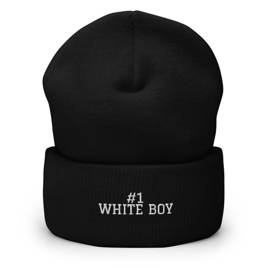 #1 WHITE BOY Black front mockup