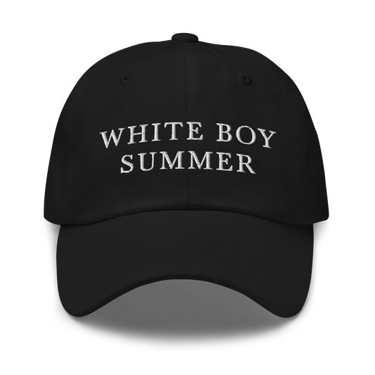 WHITE BOY SUMMER - Originals - "White Boy Summer" - White Embroidered Baseball Cap - Hat Black