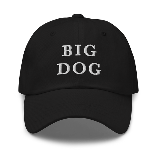 WHITE BOY SUMMER - Big Dog - "Big Dog" - White Embroidered Baseball Cap - Hat Black