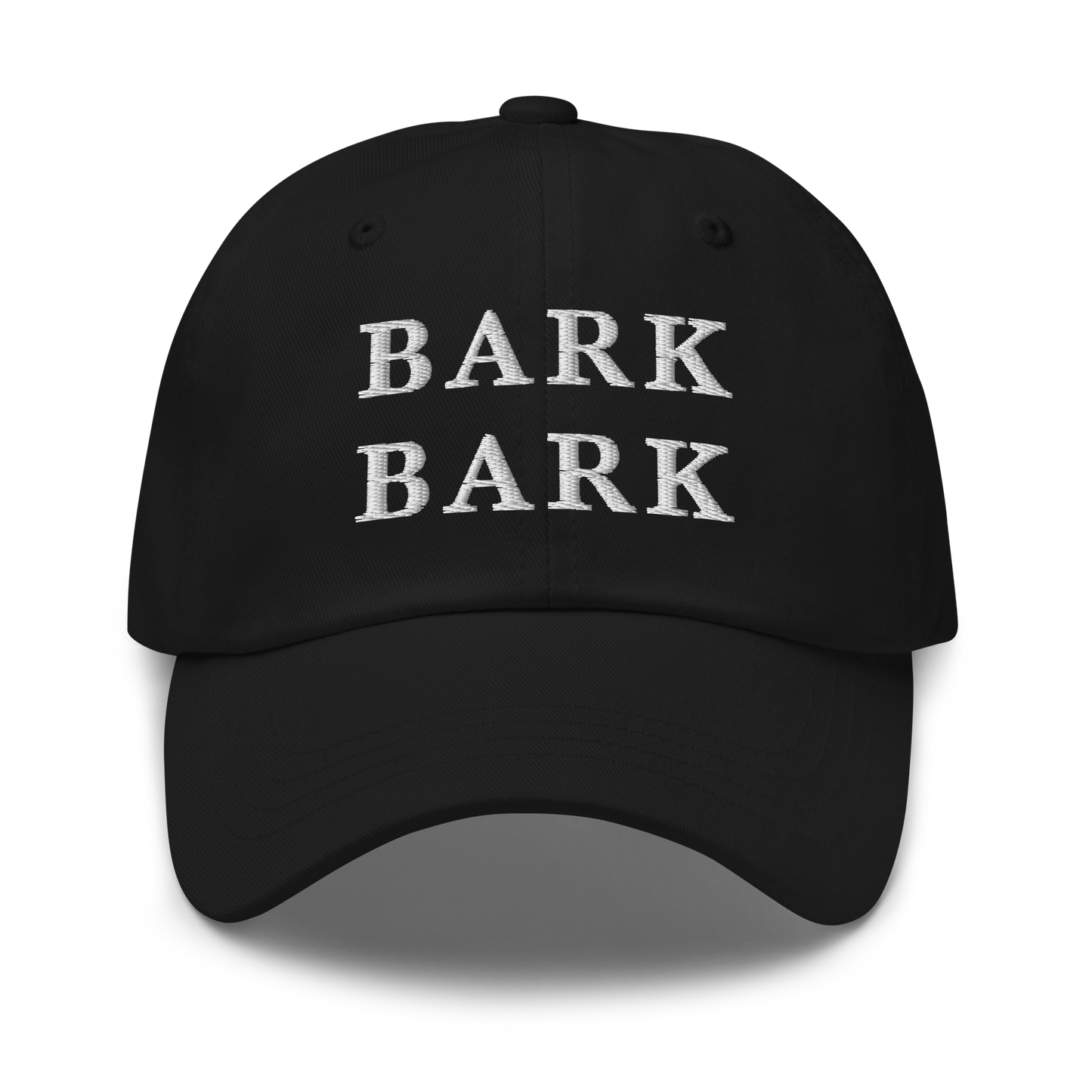 WHITE BOY SUMMER - Big Dog - "Bark Bark" - White Embroidered Baseball Cap - Hat Black