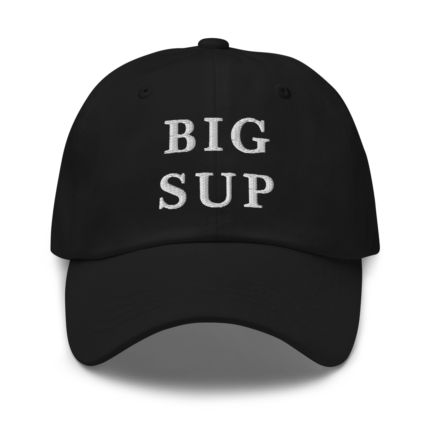 WHITE BOY SUMMER - Sup? - "Big Sup" - White Embroidered Baseball Cap - Hat Black