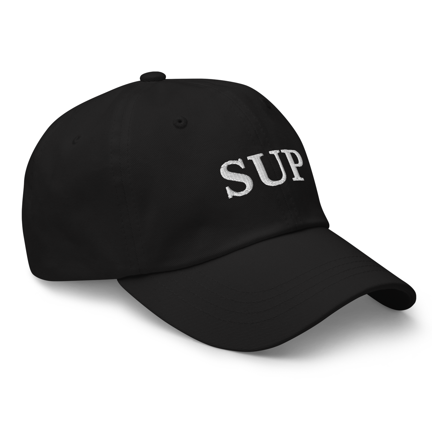 WHITE BOY SUMMER - Sup? - "Sup" - White Embroidered Baseball Cap - Hat