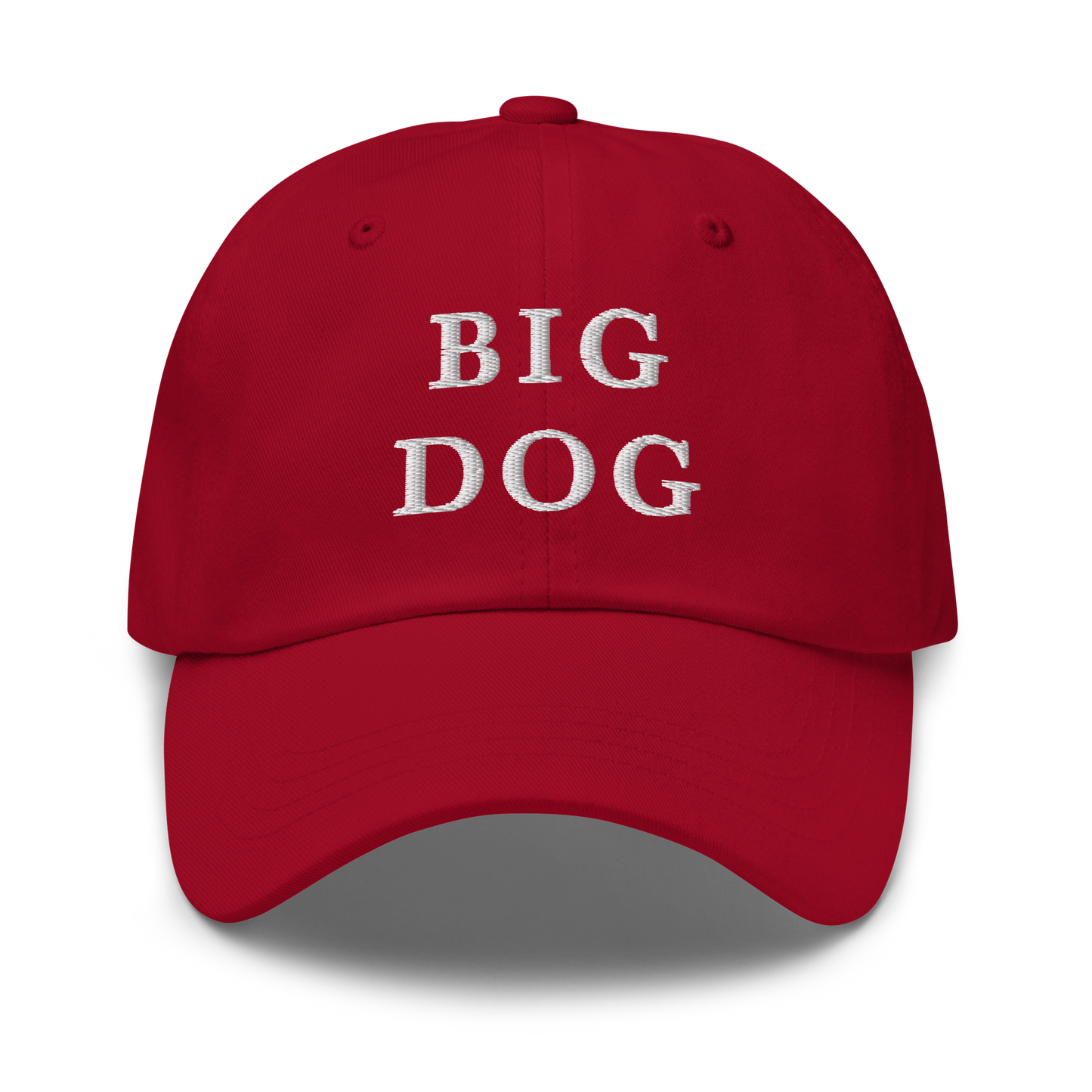WHITE BOY SUMMER - Big Dog - "Big Dog" - White Embroidered Baseball Cap - Hat Cranberry