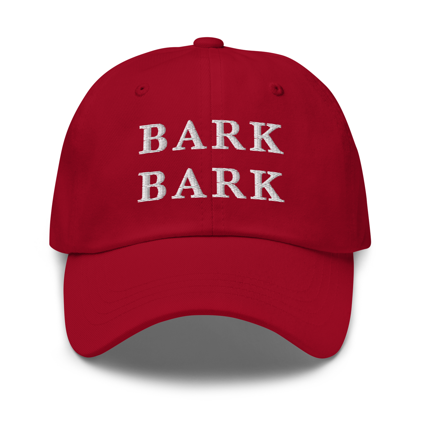 WHITE BOY SUMMER - Big Dog - "Bark Bark" - White Embroidered Baseball Cap - Hat Cranberry