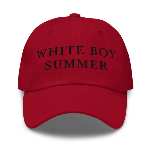 WHITE BOY SUMMER - Originals - "White Boy Summer" - Black Embroidered Baseball Cap - Hat Cranberry