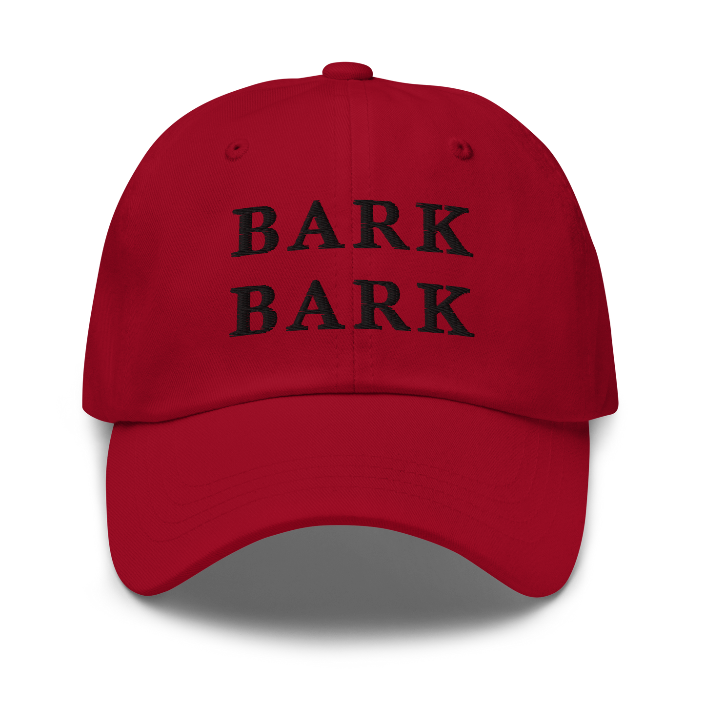 WHITE BOY SUMMER - Big Dog - "Bark Bark" - Black Embroidered Baseball Cap - Hat Cranberry