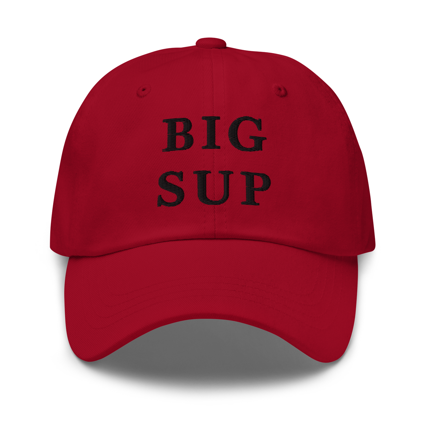 WHITE BOY SUMMER - Sup? - "Big Sup" - Black Embroidered Baseball Cap - Hat Cranberry