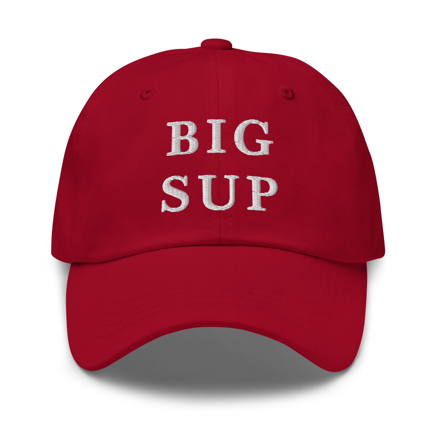 WHITE BOY SUMMER - Sup? - "Big Sup" - White Embroidered Baseball Cap - Hat Cranberry