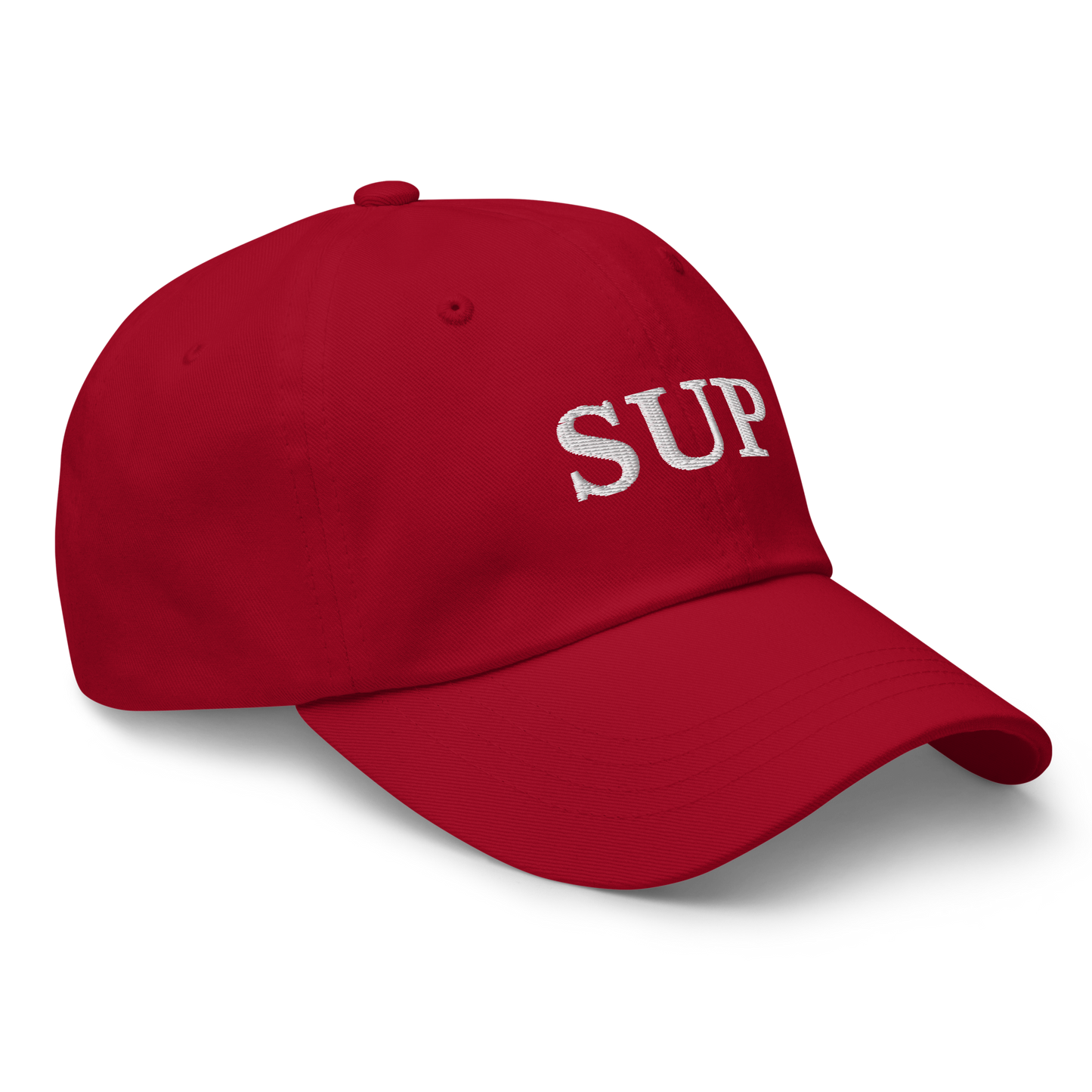 WHITE BOY SUMMER - Sup? - "Sup" - White Embroidered Baseball Cap - Hat