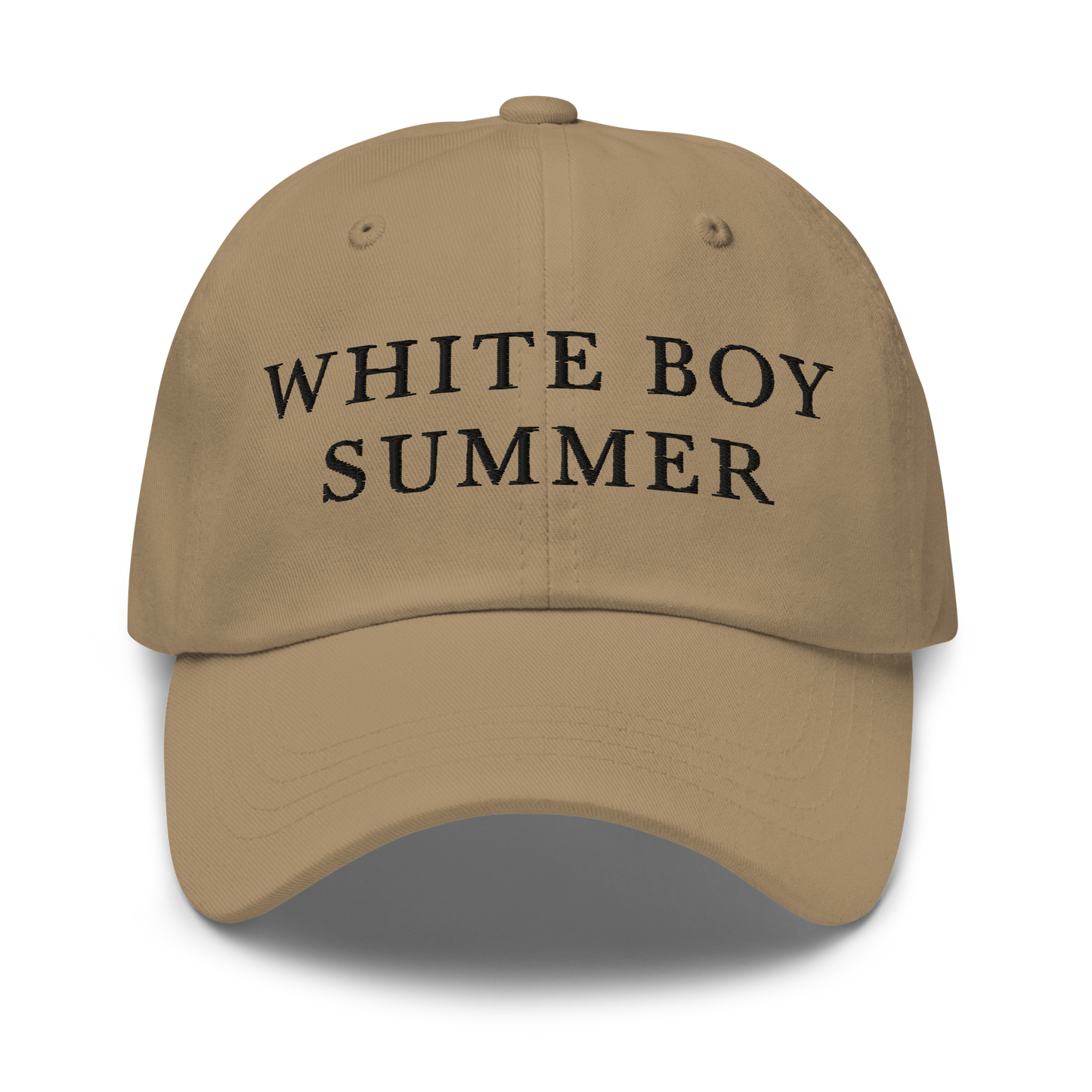 WHITE BOY SUMMER - Originals - "White Boy Summer" - Black Embroidered Baseball Cap - Hat Khaki