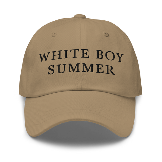 WHITE BOY SUMMER - Originals - "White Boy Summer" - Black Embroidered Baseball Cap - Hat Khaki