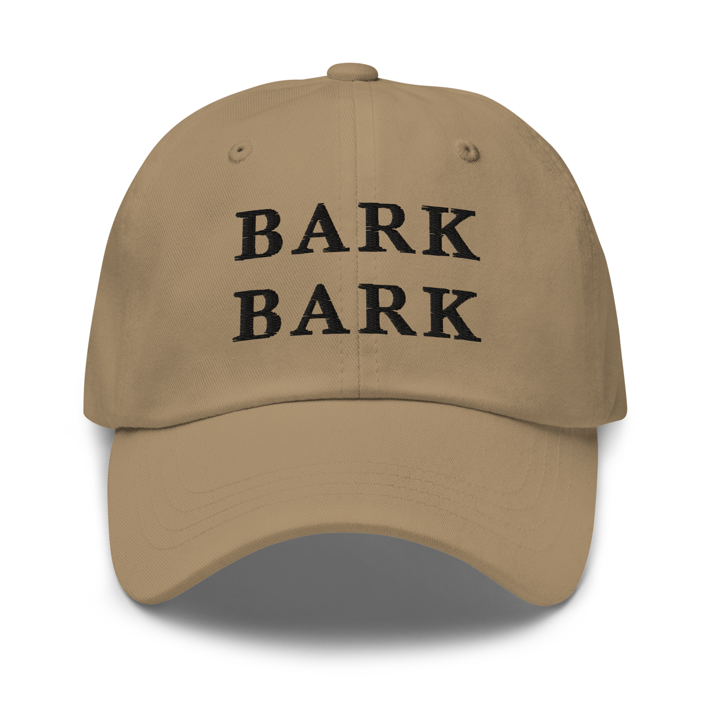 WHITE BOY SUMMER - Big Dog - "Bark Bark" - Black Embroidered Baseball Cap - Hat Khaki