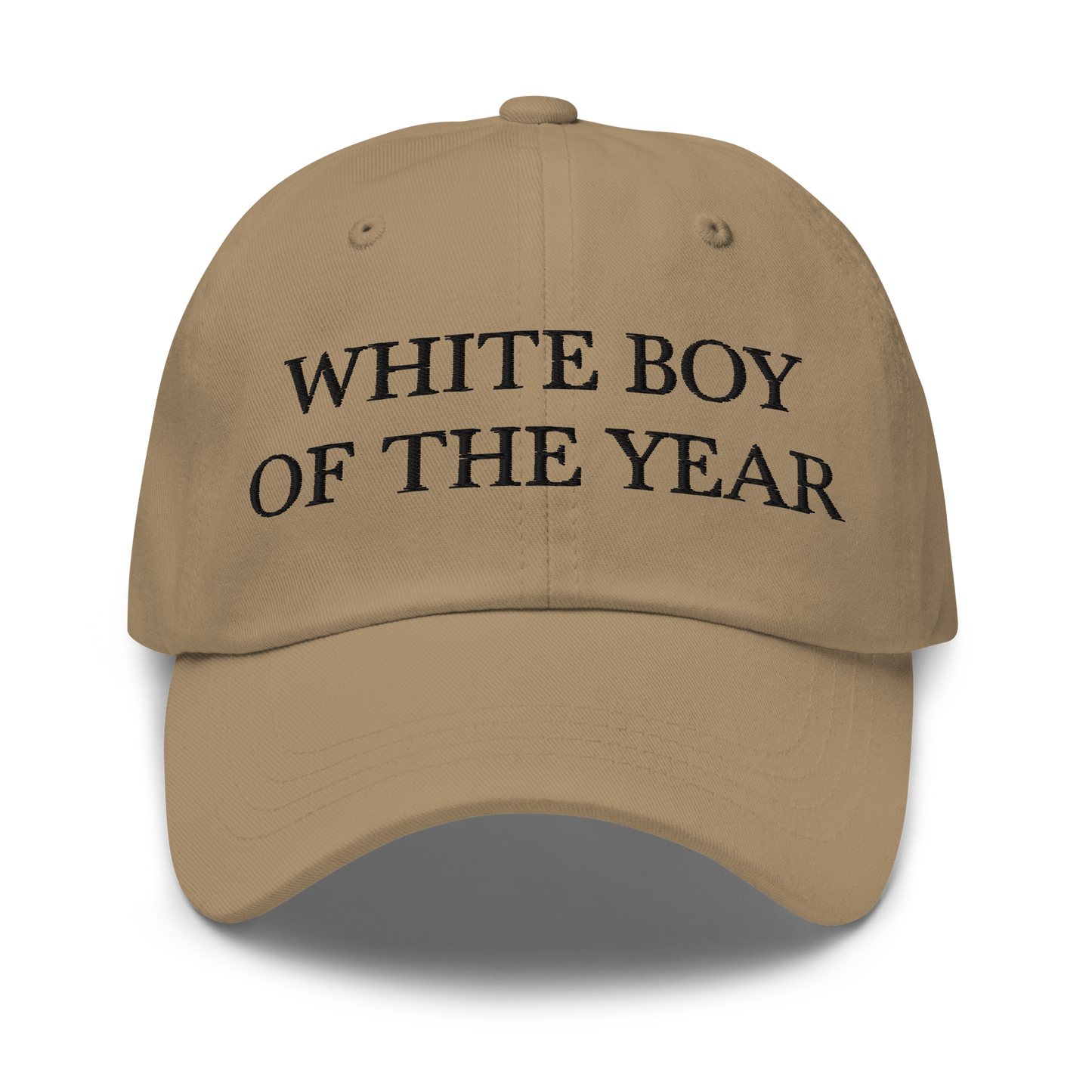 WHITE BOY SUMMER - White Boy Of The Year - "White Boy Of The Year" - Black Embroidered Baseball Cap - Hat Khaki