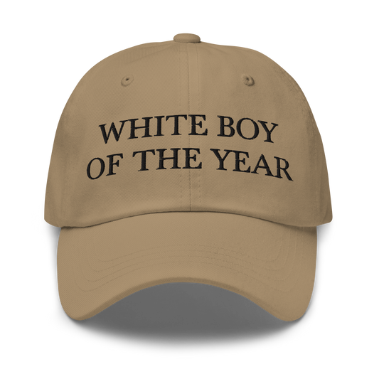 WHITE BOY SUMMER - White Boy Of The Year - "White Boy Of The Year" - Black Embroidered Baseball Cap - Hat Khaki