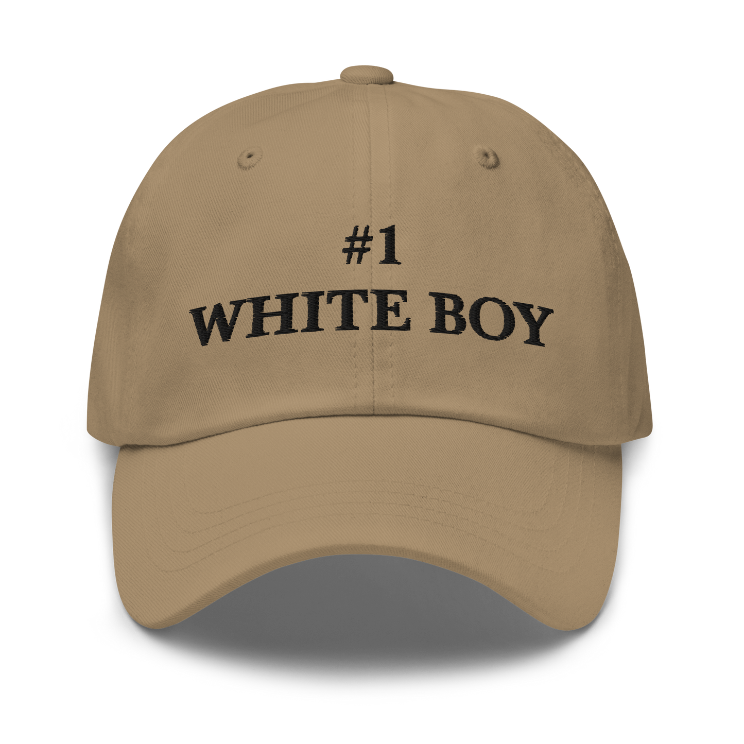 WHITE BOY SUMMER - White Boy Of The Year - "#1 White Boy" - Black Embroidered Baseball Cap - Hat Khaki