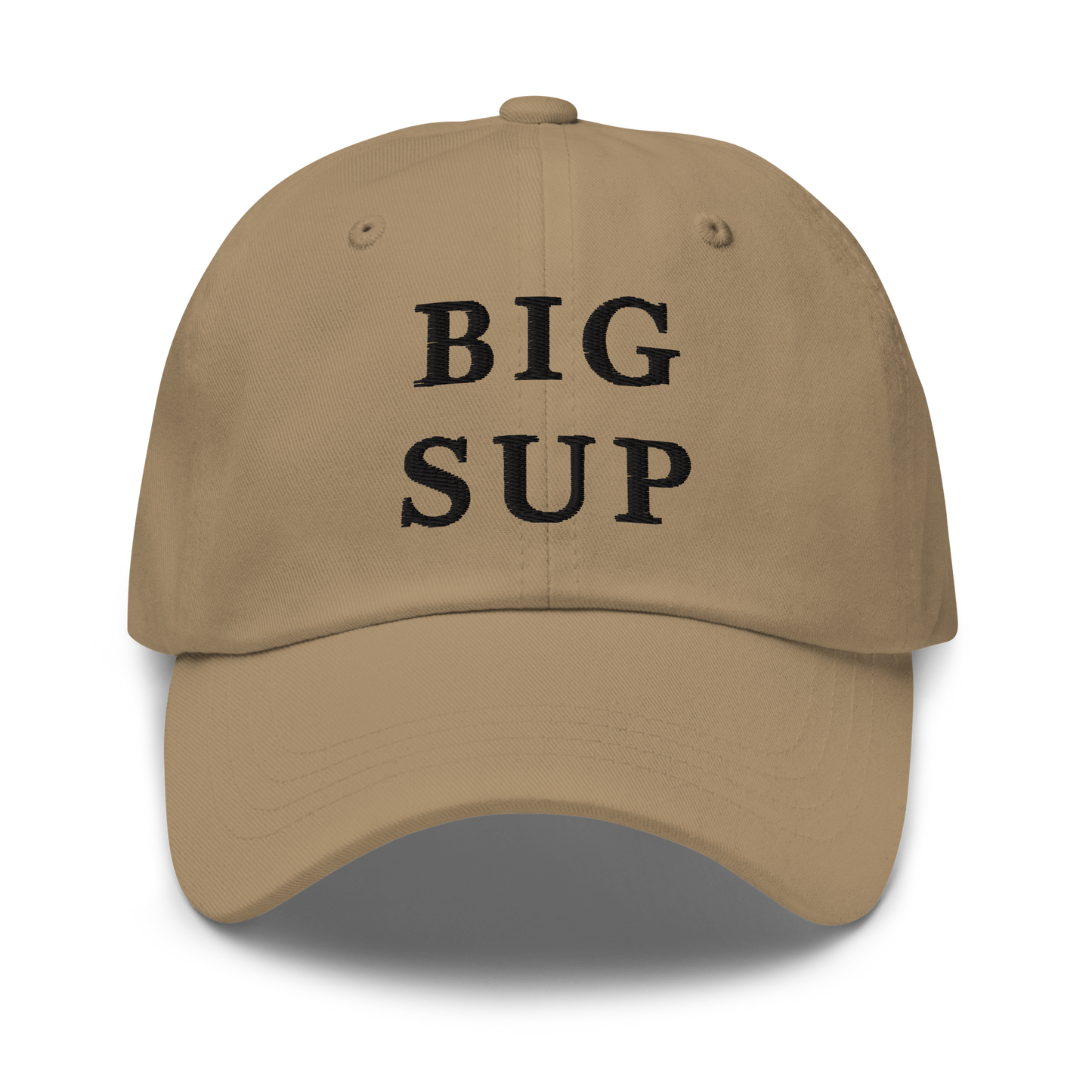 WHITE BOY SUMMER - Sup? - "Big Sup" - Black Embroidered Baseball Cap - Hat Khaki