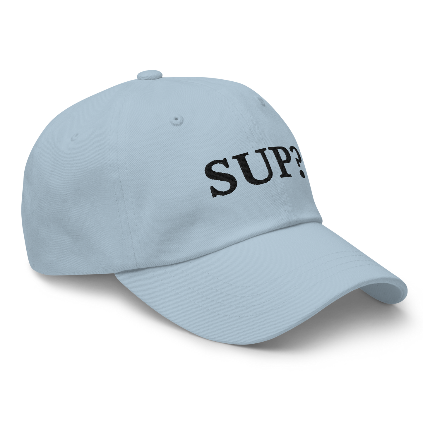 WHITE BOY SUMMER - Sup? - "Sup?" - Black Embroidered Baseball Cap - Hat