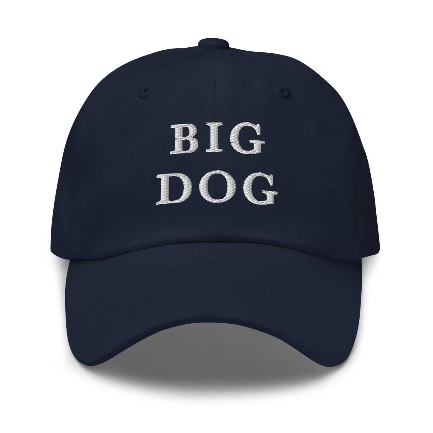 WHITE BOY SUMMER - Big Dog - "Big Dog" - White Embroidered Baseball Cap - Hat Navy