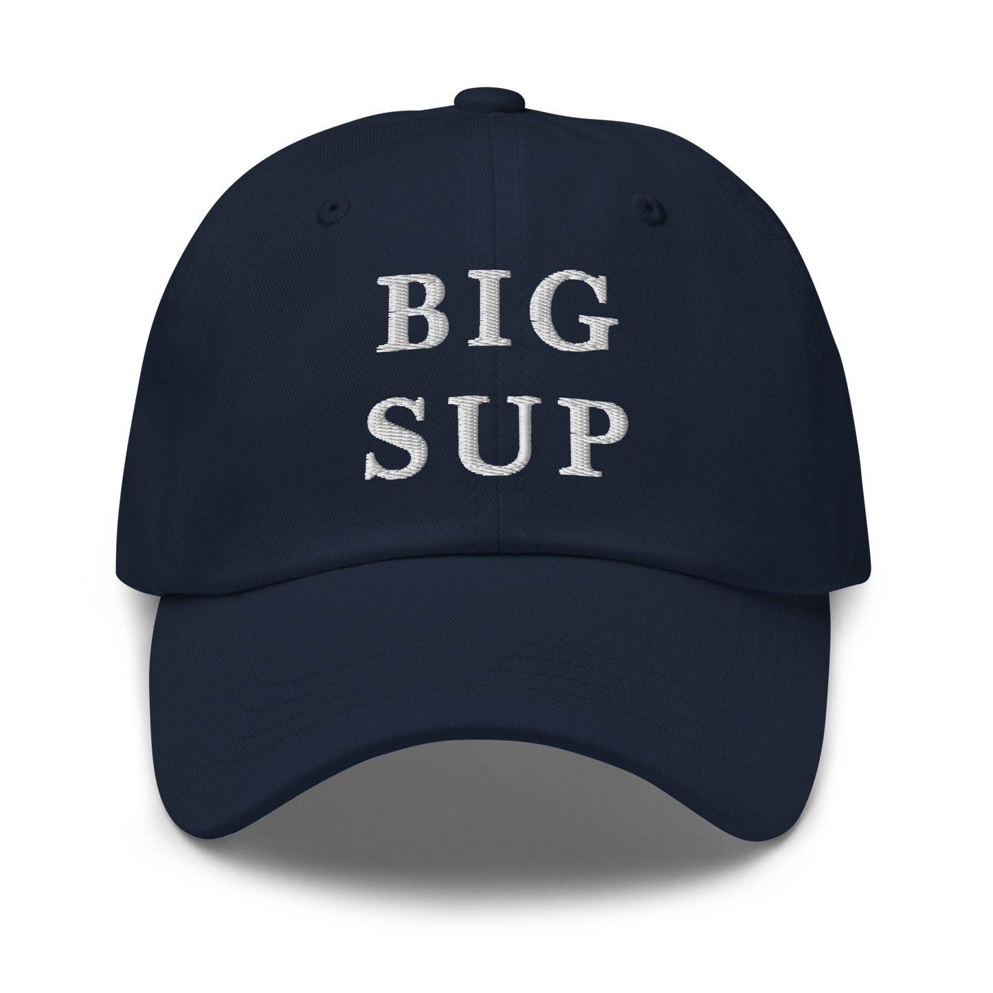 WHITE BOY SUMMER - Sup? - "Big Sup" - White Embroidered Baseball Cap - Hat Navy