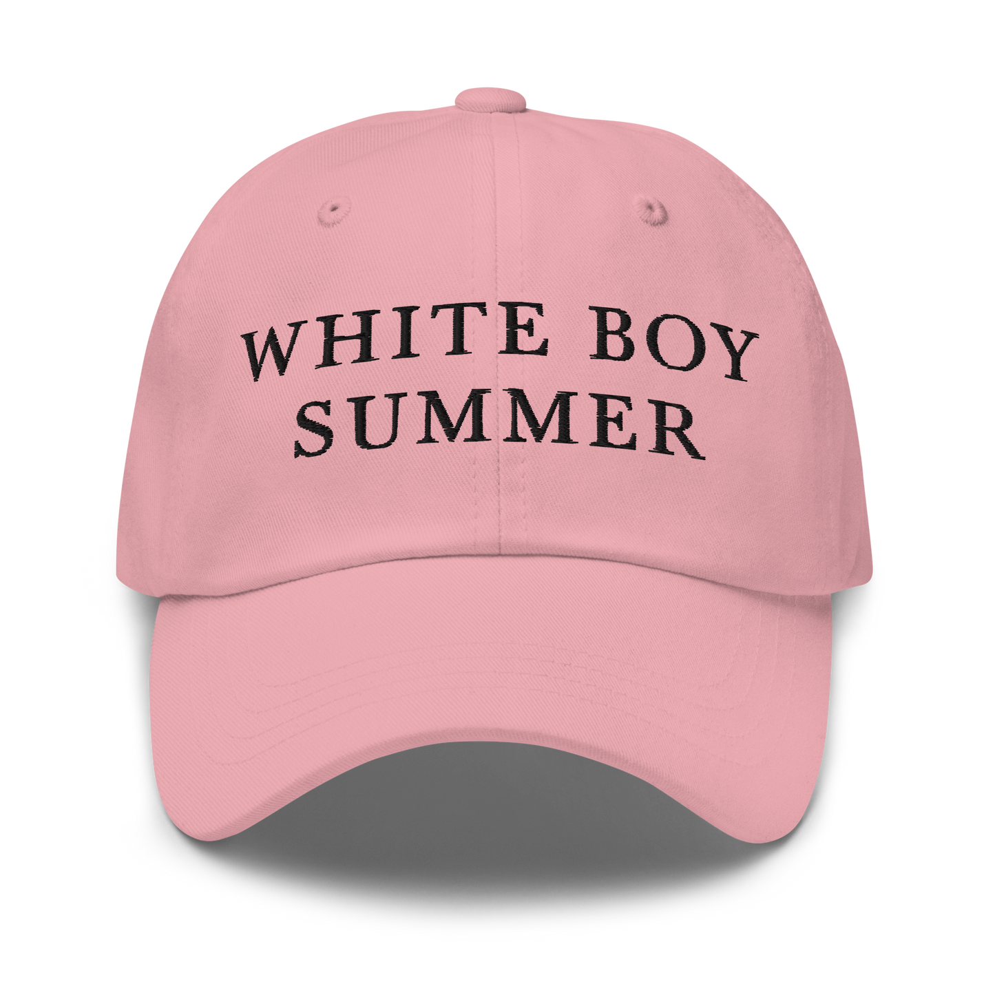 WHITE BOY SUMMER - Originals - "White Boy Summer" - Black Embroidered Baseball Cap - Hat Pink