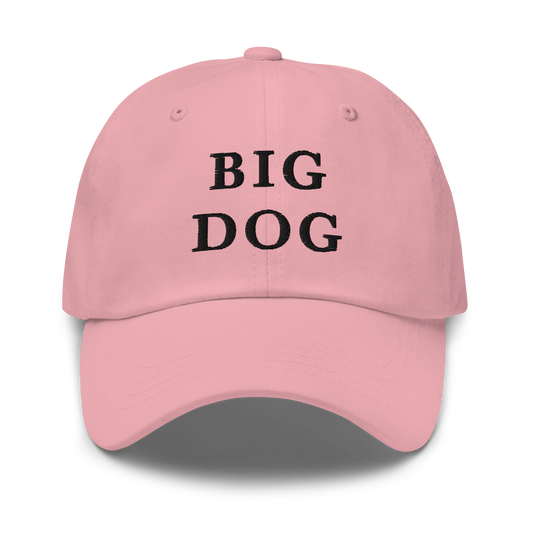 WHITE BOY SUMMER - Big Dog - "Big Dog" - Black Embroidered Baseball Cap - Hat Pink