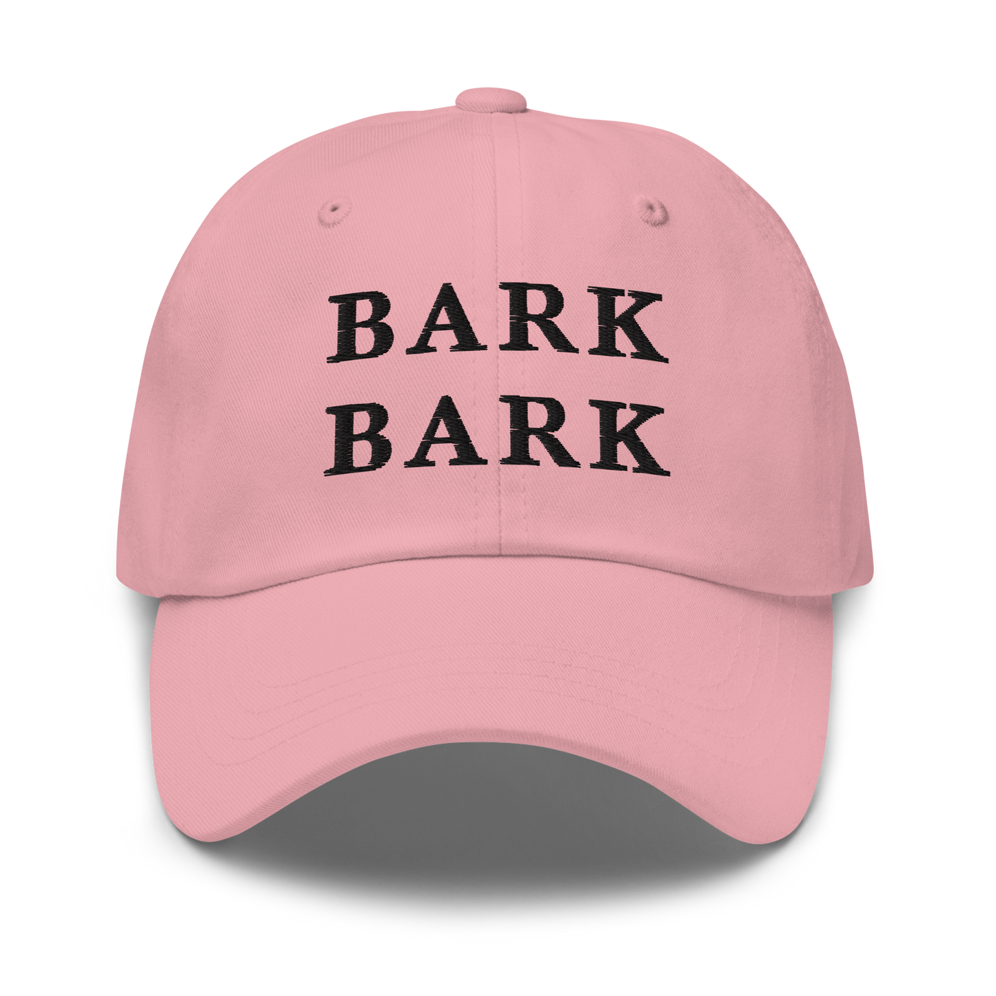 WHITE BOY SUMMER - Big Dog - "Bark Bark" - Black Embroidered Baseball Cap - Hat Pink