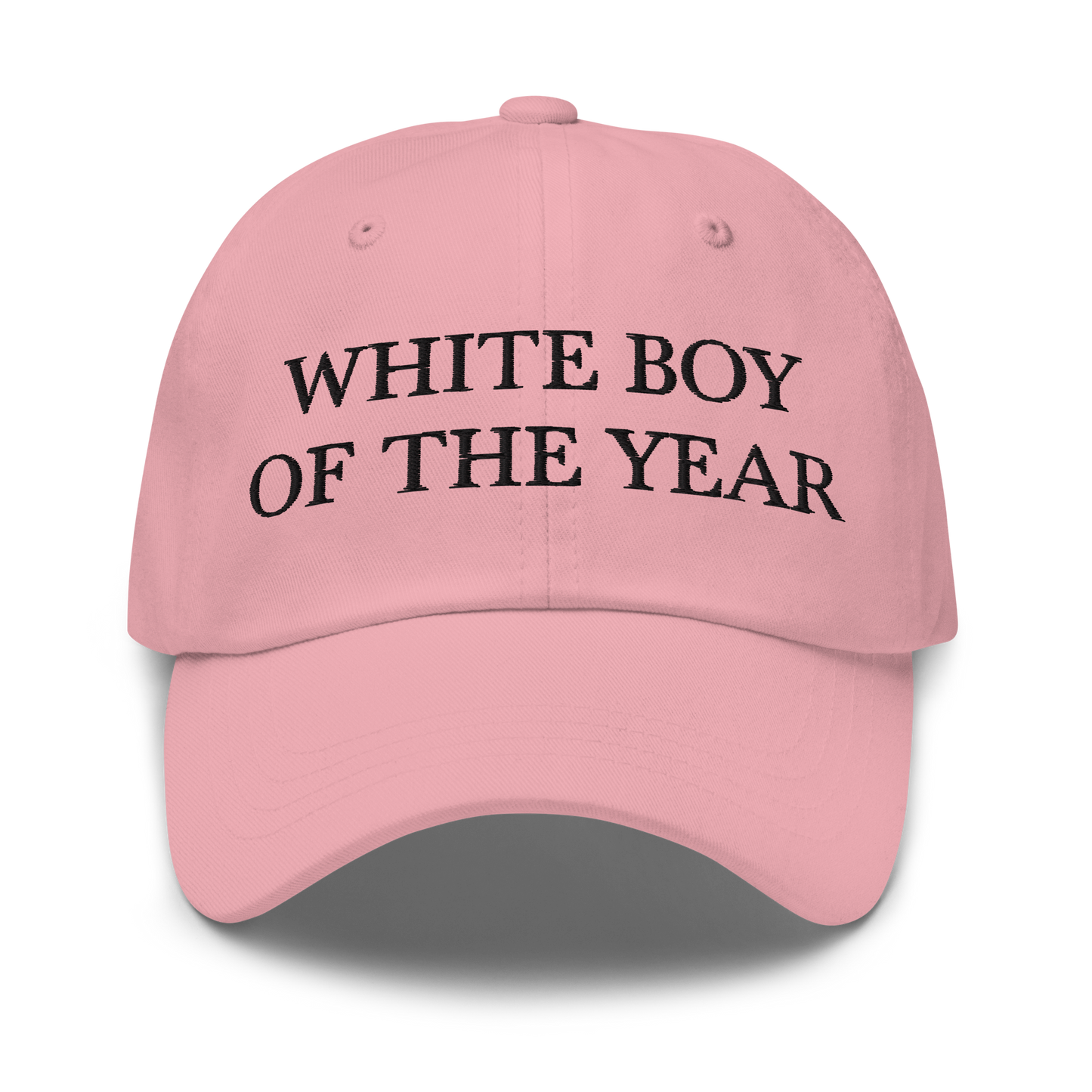 WHITE BOY SUMMER - White Boy Of The Year - "White Boy Of The Year" - Black Embroidered Baseball Cap - Hat Pink