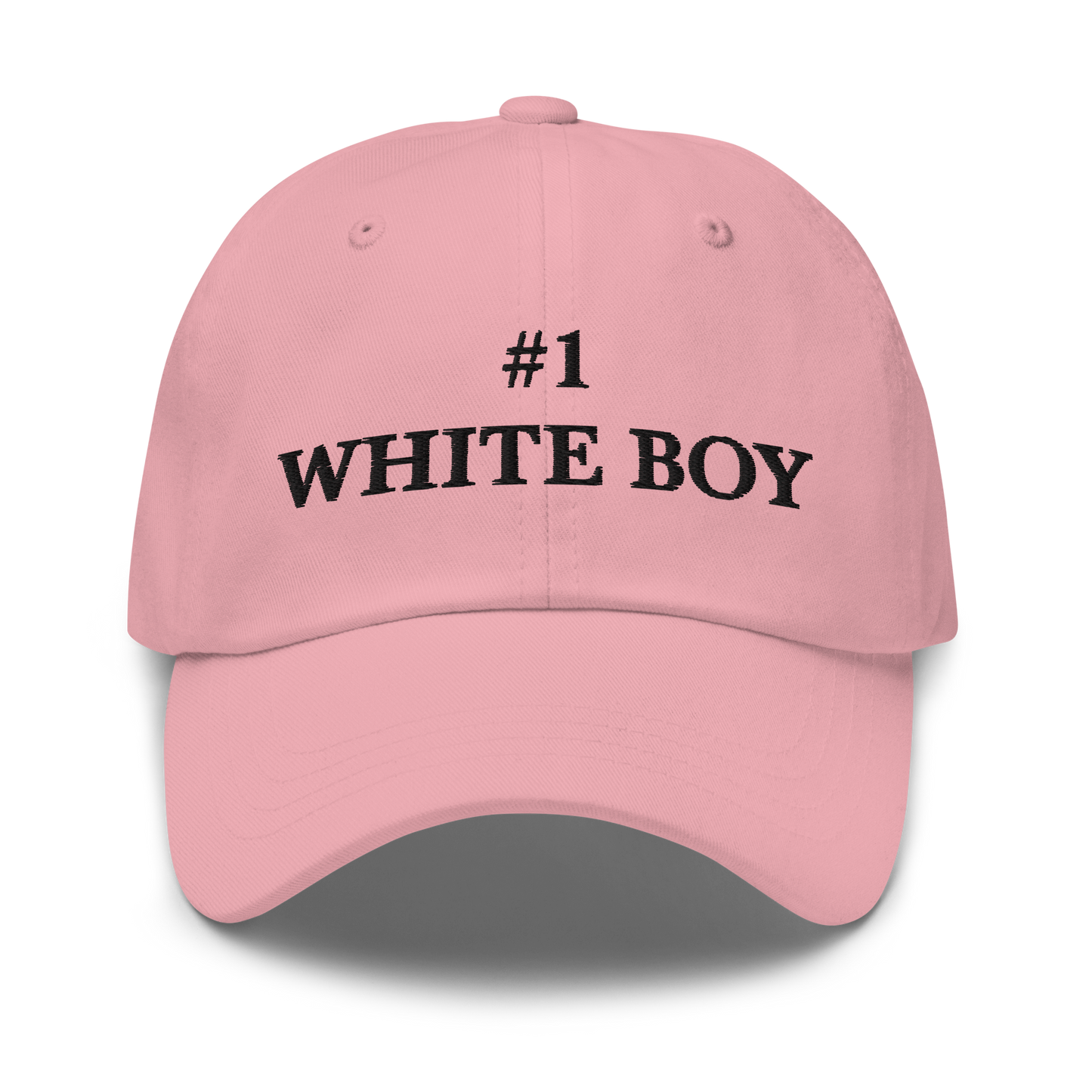 WHITE BOY SUMMER - White Boy Of The Year - "#1 White Boy" - Black Embroidered Baseball Cap - Hat Pink