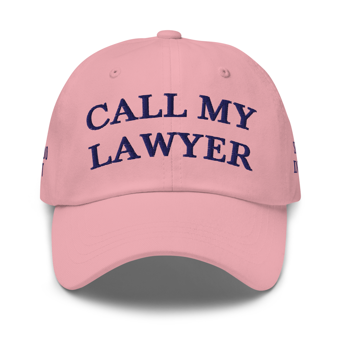 White Boy Summer - CALL MY LAWYER - Embroidered Baseball Cap - Hat Pink