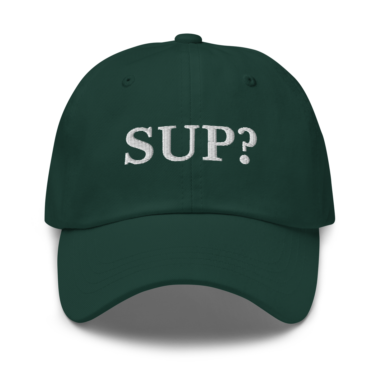 WHITE BOY SUMMER - Sup? - "Sup?" - White Embroidered Baseball Cap - Hat Spruce