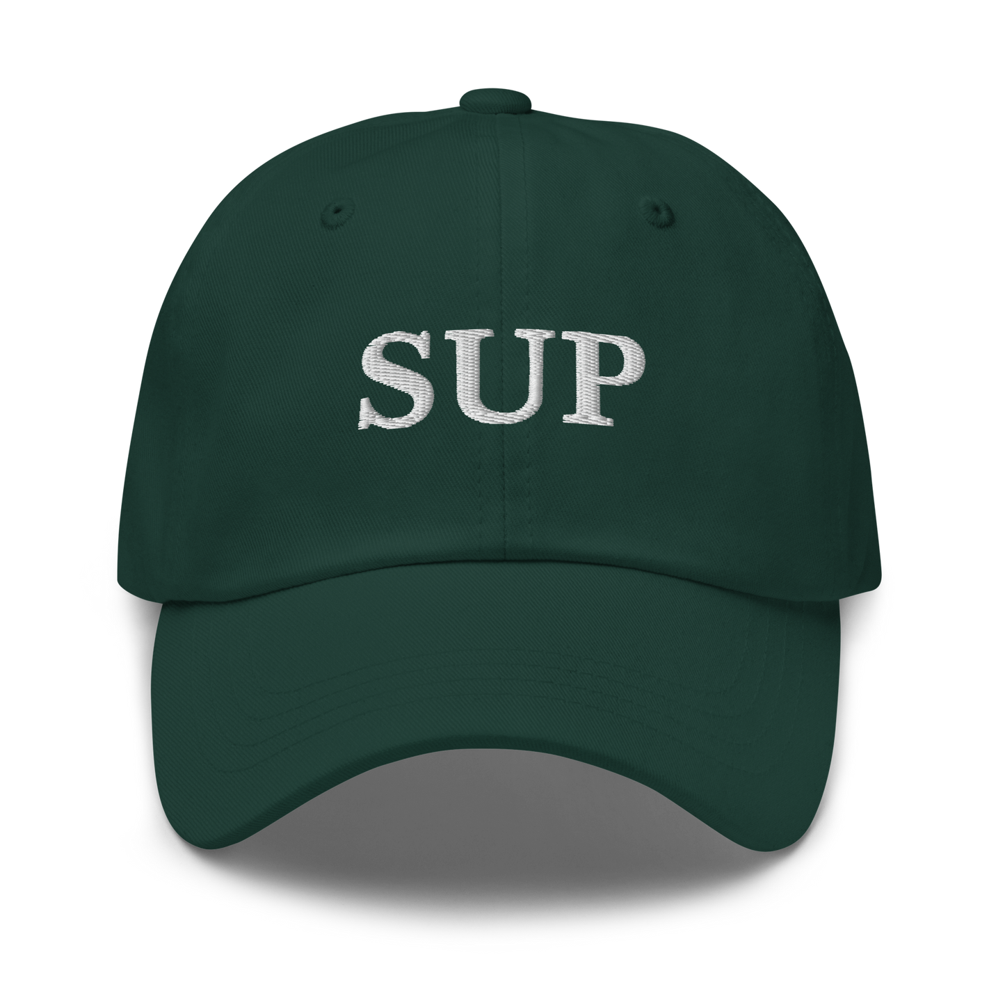 WHITE BOY SUMMER - Sup? - "Sup" - White Embroidered Baseball Cap - Hat Spruce