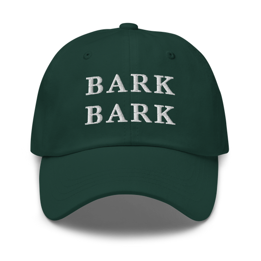 WHITE BOY SUMMER - Big Dog - "Bark Bark" - White Embroidered Baseball Cap - Hat Spruce