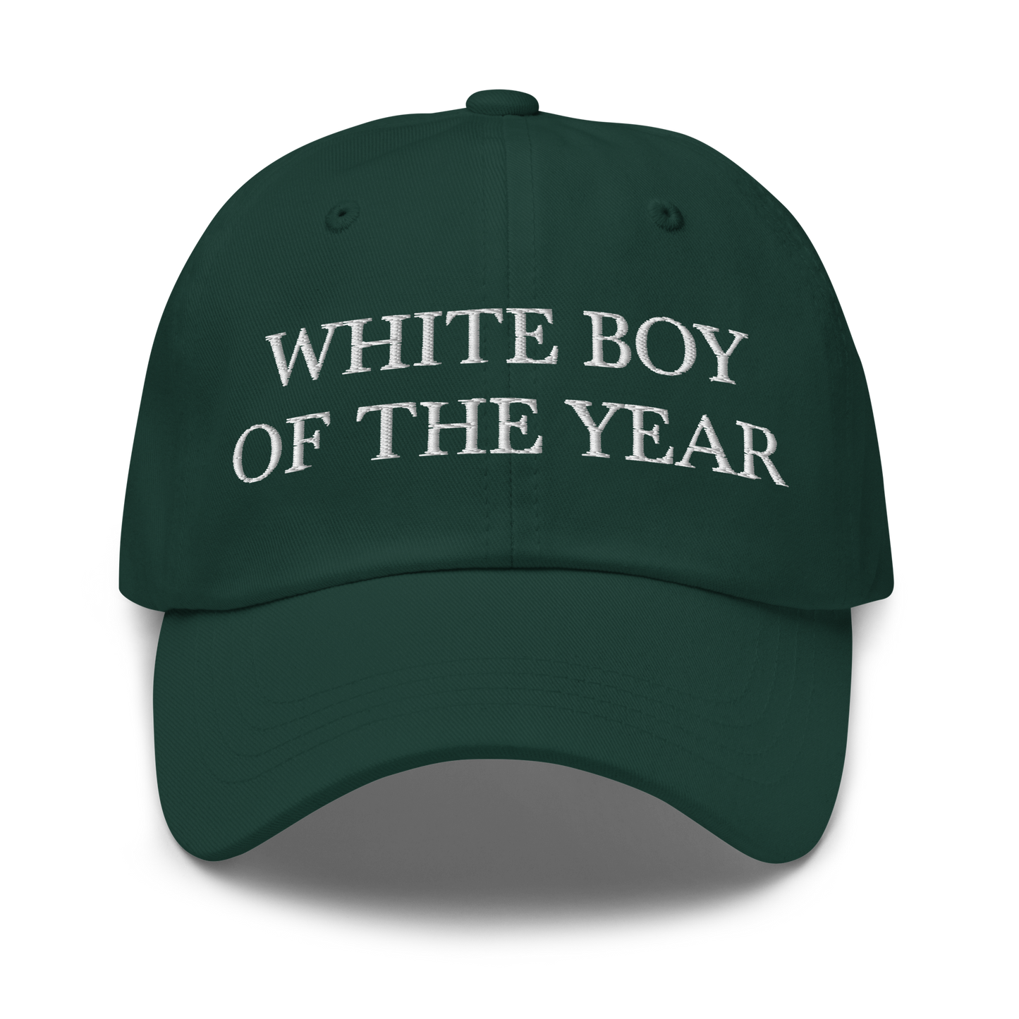 WHITE BOY SUMMER - White Boy Of The Year - "White Boy Of The Year" - White Embroidered Baseball Cap - Hat Spruce