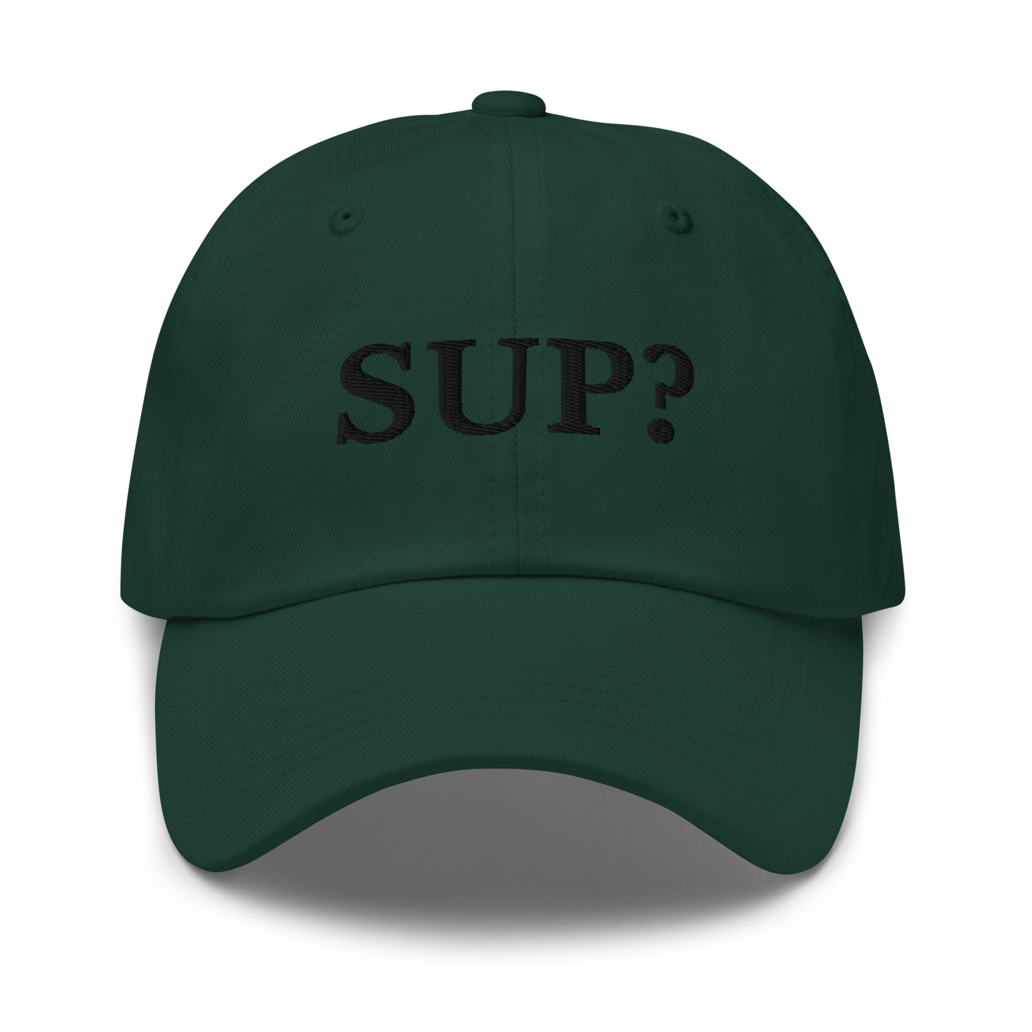 WHITE BOY SUMMER - Sup? - "Sup?" - Black Embroidered Baseball Cap - Hat Spruce