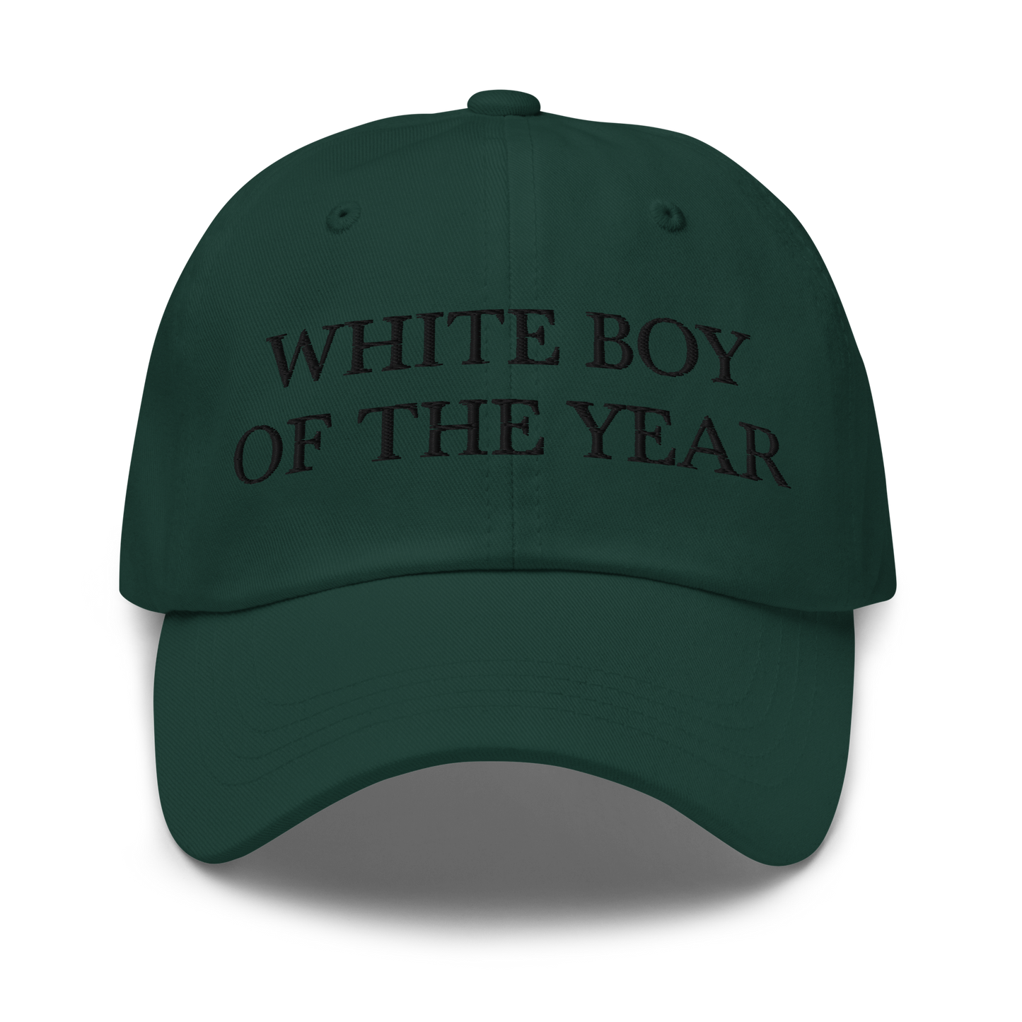 WHITE BOY SUMMER - White Boy Of The Year - "White Boy Of The Year" - Black Embroidered Baseball Cap - Hat Spruce