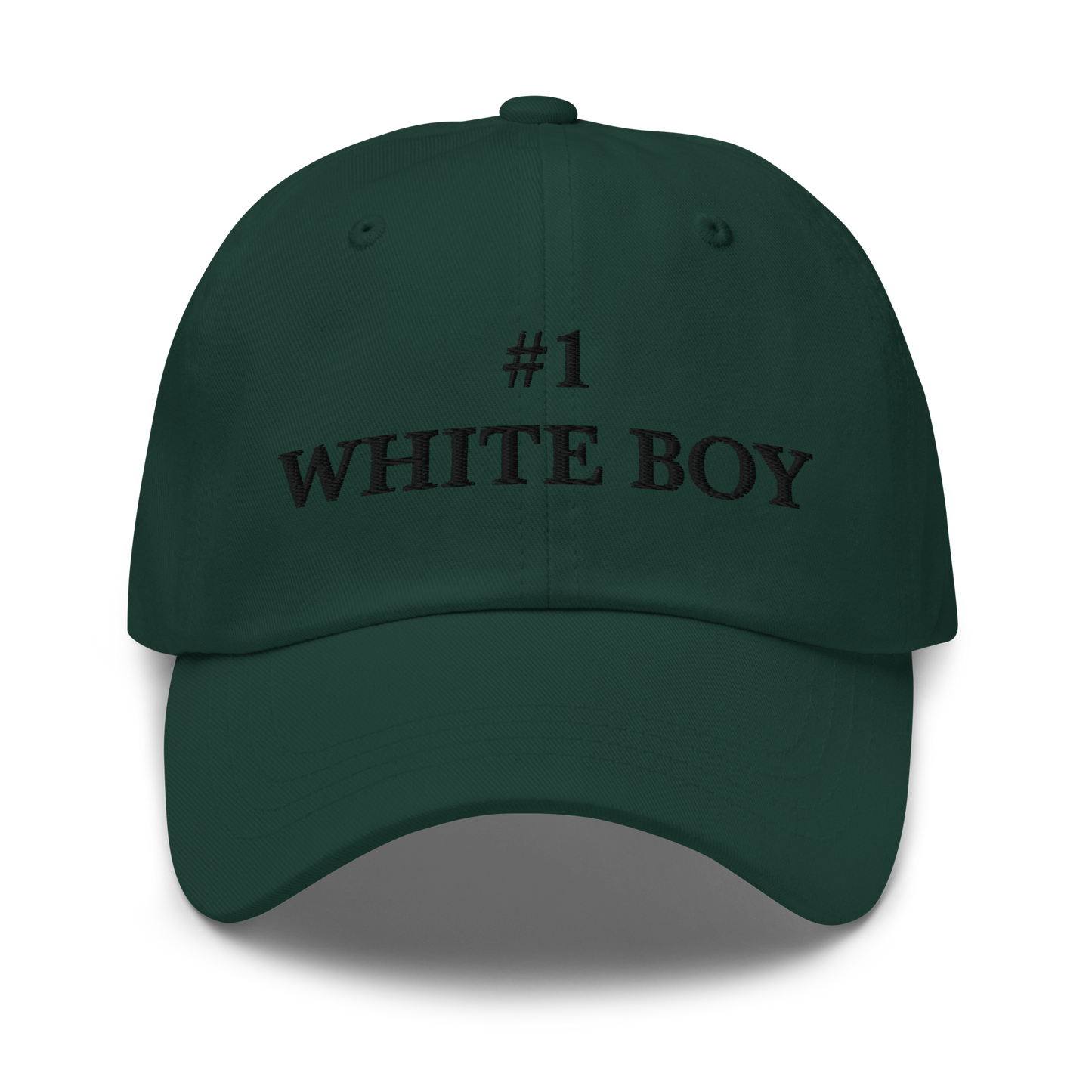 WHITE BOY SUMMER - White Boy Of The Year - "#1 White Boy" - Black Embroidered Baseball Cap - Hat Spruce