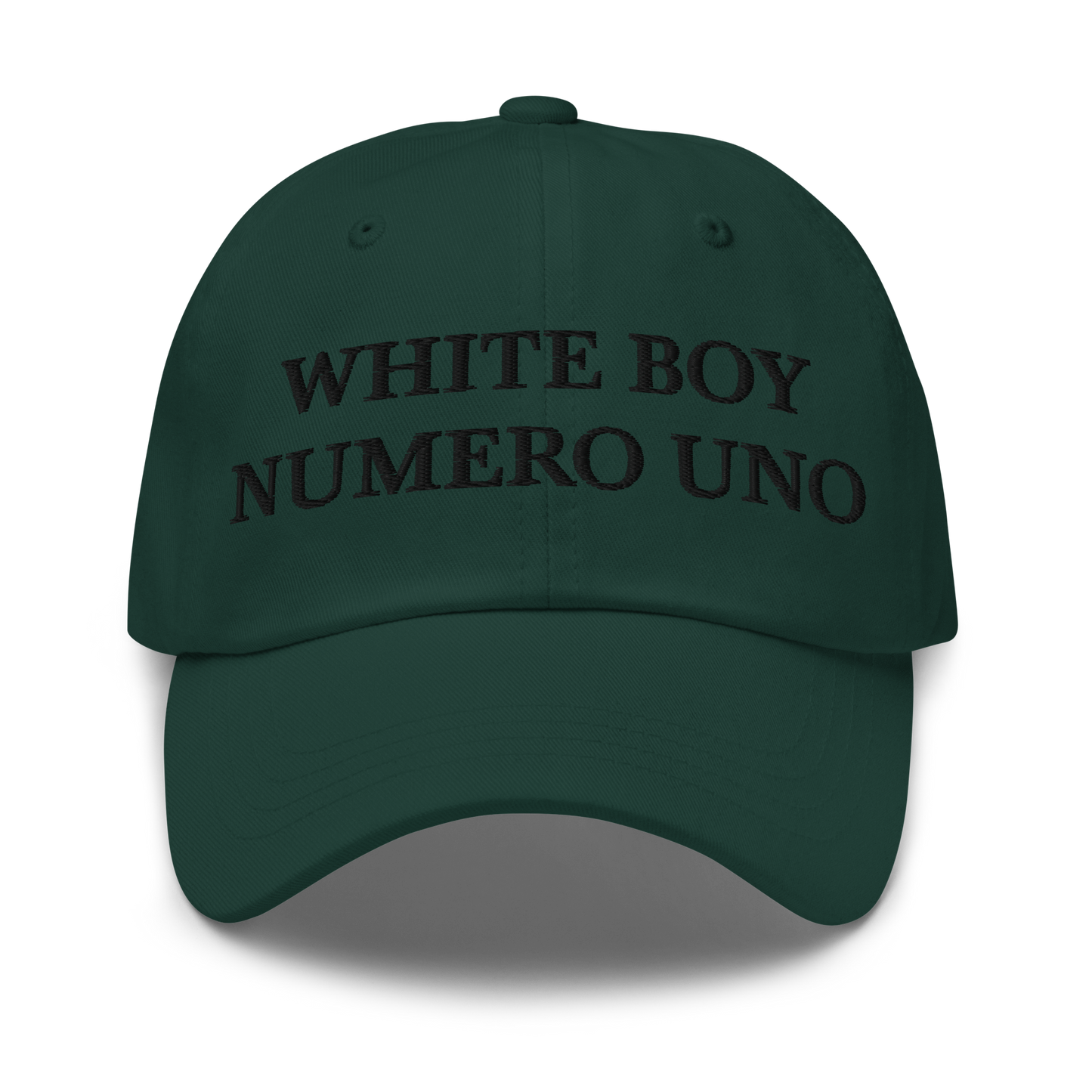 WHITE BOY SUMMER - White Boy Of The Year - "White Boy Numero Uno" - Black Embroidered Baseball Cap - Hat Spruce