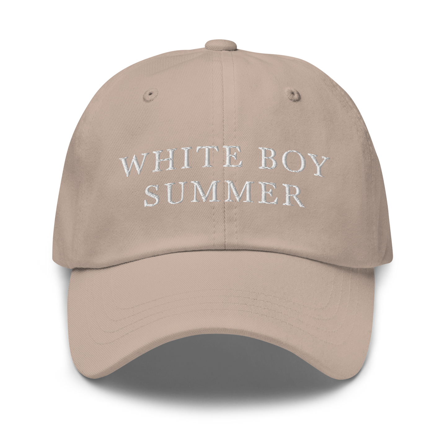 WHITE BOY SUMMER - Originals - "White Boy Summer" - White Embroidered Baseball Cap - Hat Stone