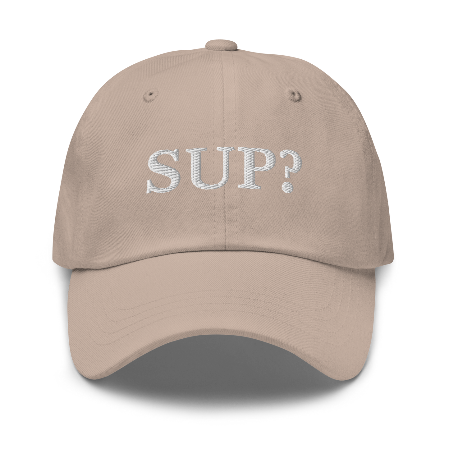 WHITE BOY SUMMER - Sup? - "Sup?" - White Embroidered Baseball Cap - Hat Stone