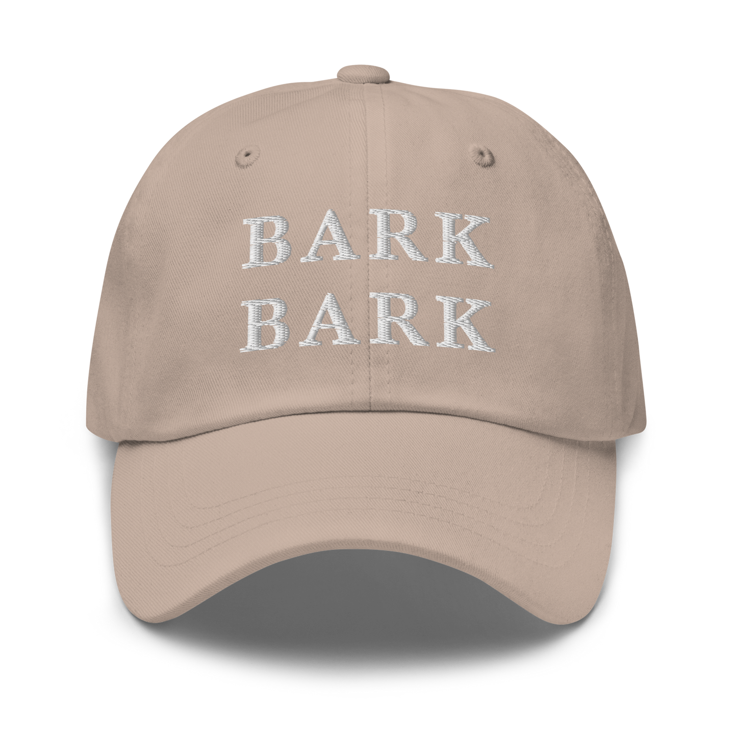 WHITE BOY SUMMER - Big Dog - "Bark Bark" - White Embroidered Baseball Cap - Hat Stone