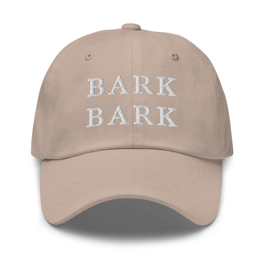 WHITE BOY SUMMER - Big Dog - "Bark Bark" - White Embroidered Baseball Cap - Hat Stone