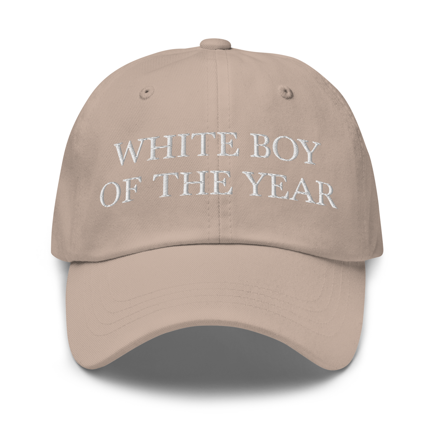 WHITE BOY SUMMER - White Boy Of The Year - "White Boy Of The Year" - White Embroidered Baseball Cap - Hat Stone