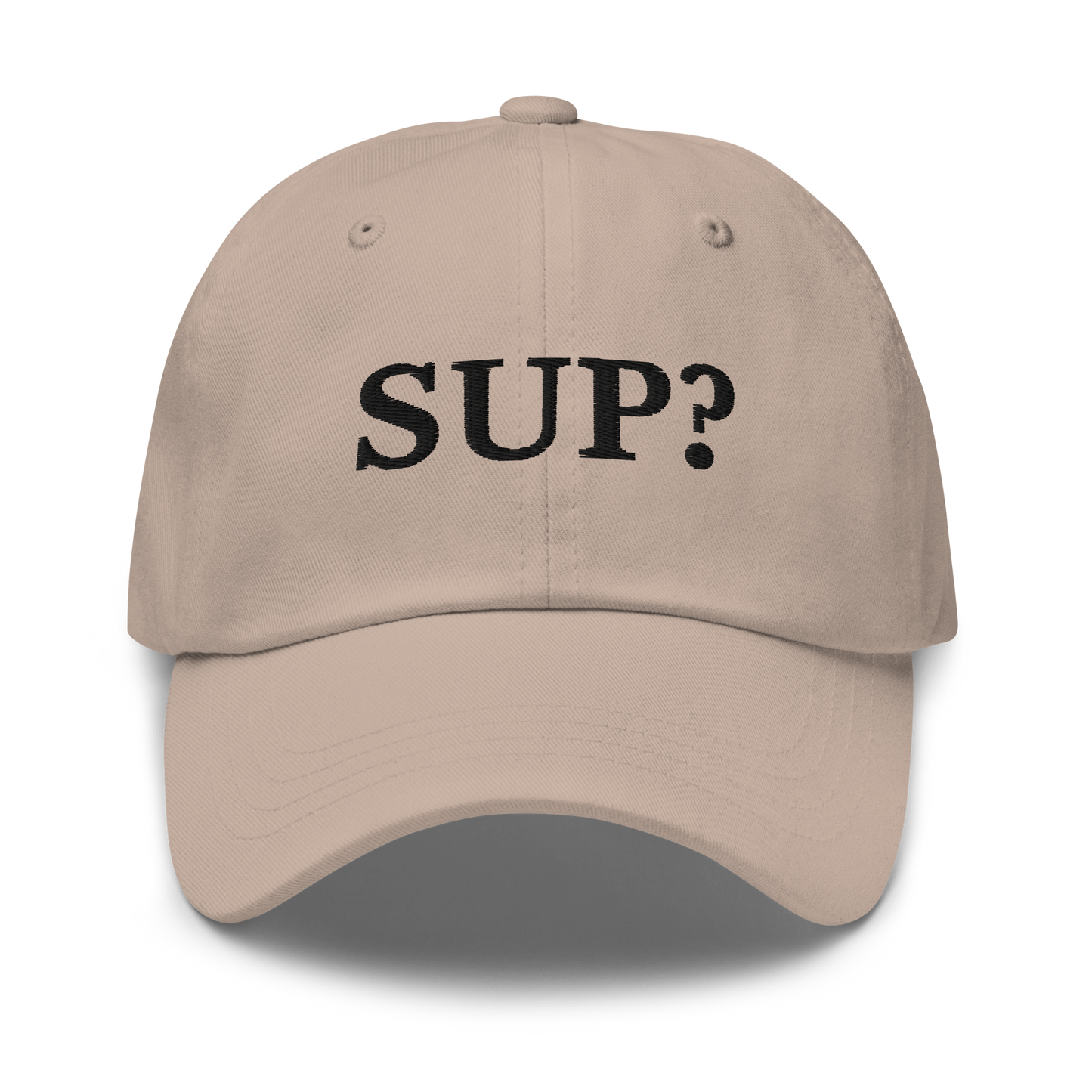 WHITE BOY SUMMER - Sup? - "Sup?" - Black Embroidered Baseball Cap - Hat Stone