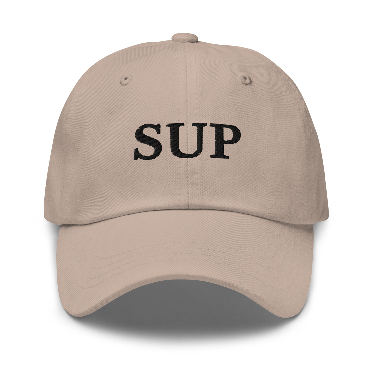 WHITE BOY SUMMER - Sup? - "Sup" - Black Embroidered Baseball Cap - Hat Stone
