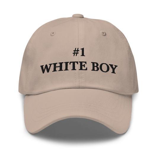 WHITE BOY SUMMER - White Boy Of The Year - "#1 White Boy" - Black Embroidered Baseball Cap - Hat Stone