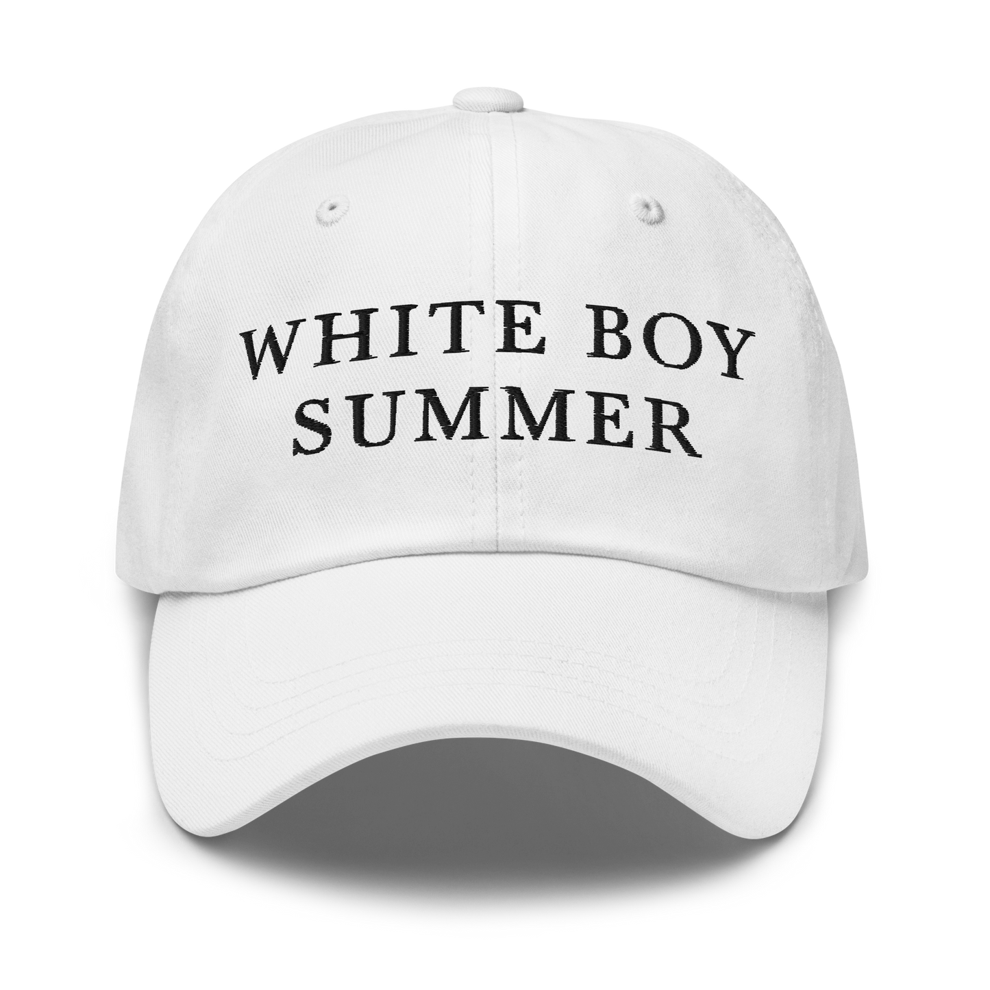 WHITE BOY SUMMER - Originals - "White Boy Summer" - Black Embroidered Baseball Cap - Hat White