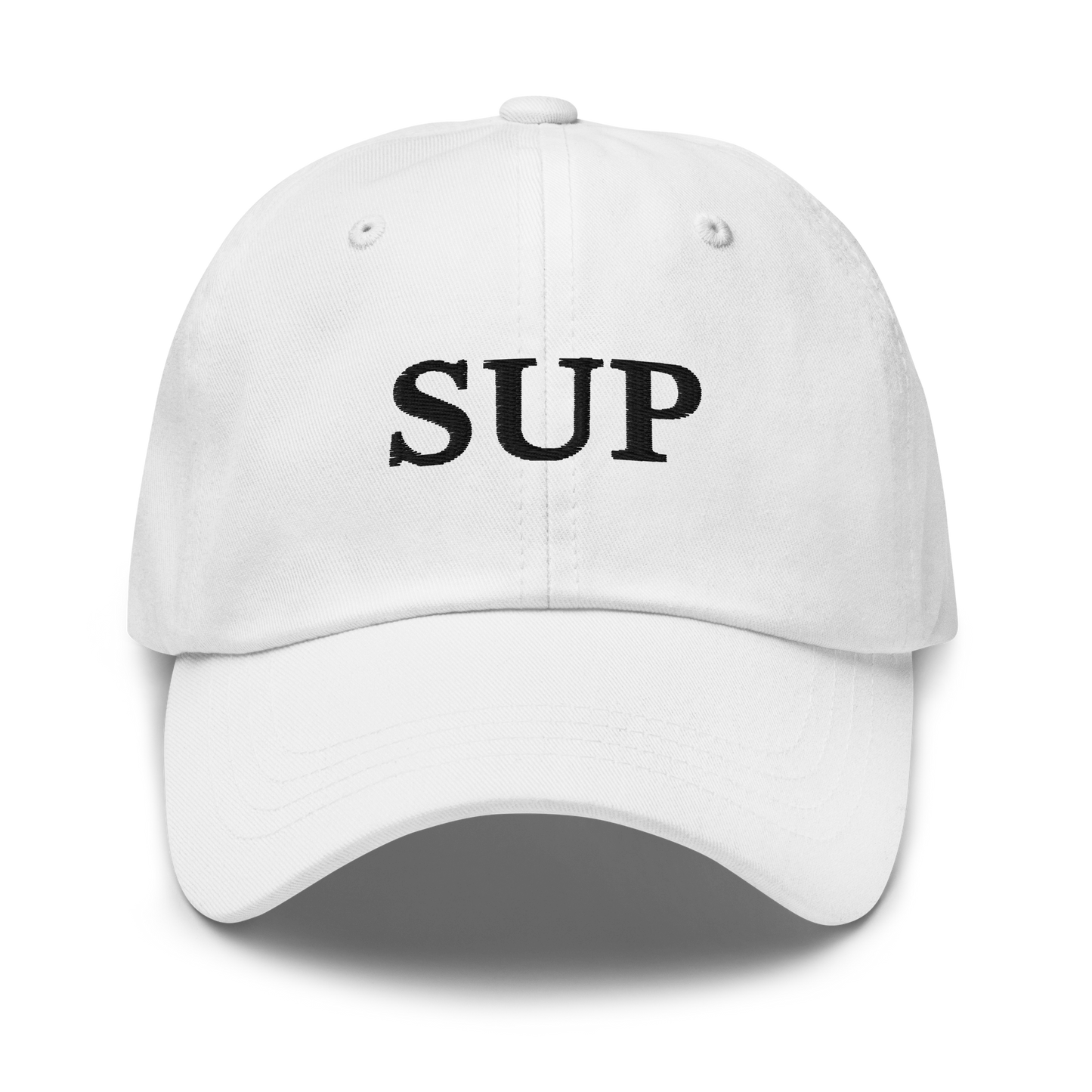 WHITE BOY SUMMER - Sup? - "Sup" - Black Embroidered Baseball Cap - Hat White