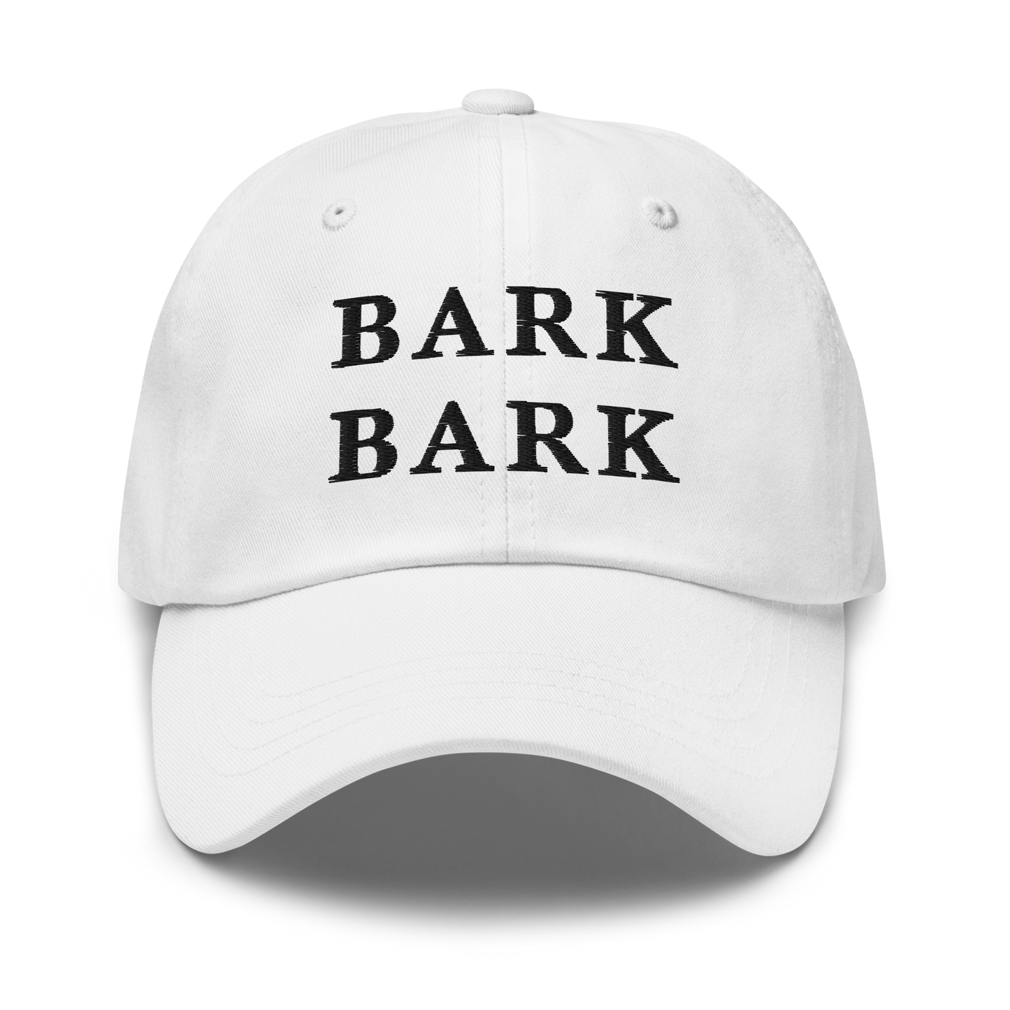 WHITE BOY SUMMER - Big Dog - "Bark Bark" - Black Embroidered Baseball Cap - Hat White
