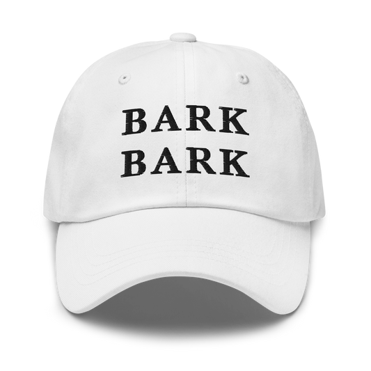 WHITE BOY SUMMER - Big Dog - "Bark Bark" - Black Embroidered Baseball Cap - Hat White